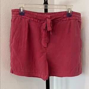 Artisan NY Women's Red Casual Linen Shorts, Sz 8
